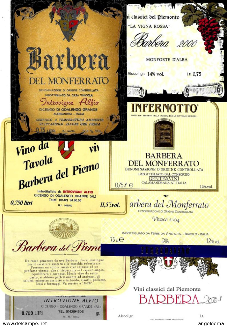 ITALIA ITALY - 15 Etichette Vino Rosso PIEMONTE Anni 1970-80-90 Barbera D'Asti, D'Alba, Del Monferrato, Del Piemonte - Red Wines