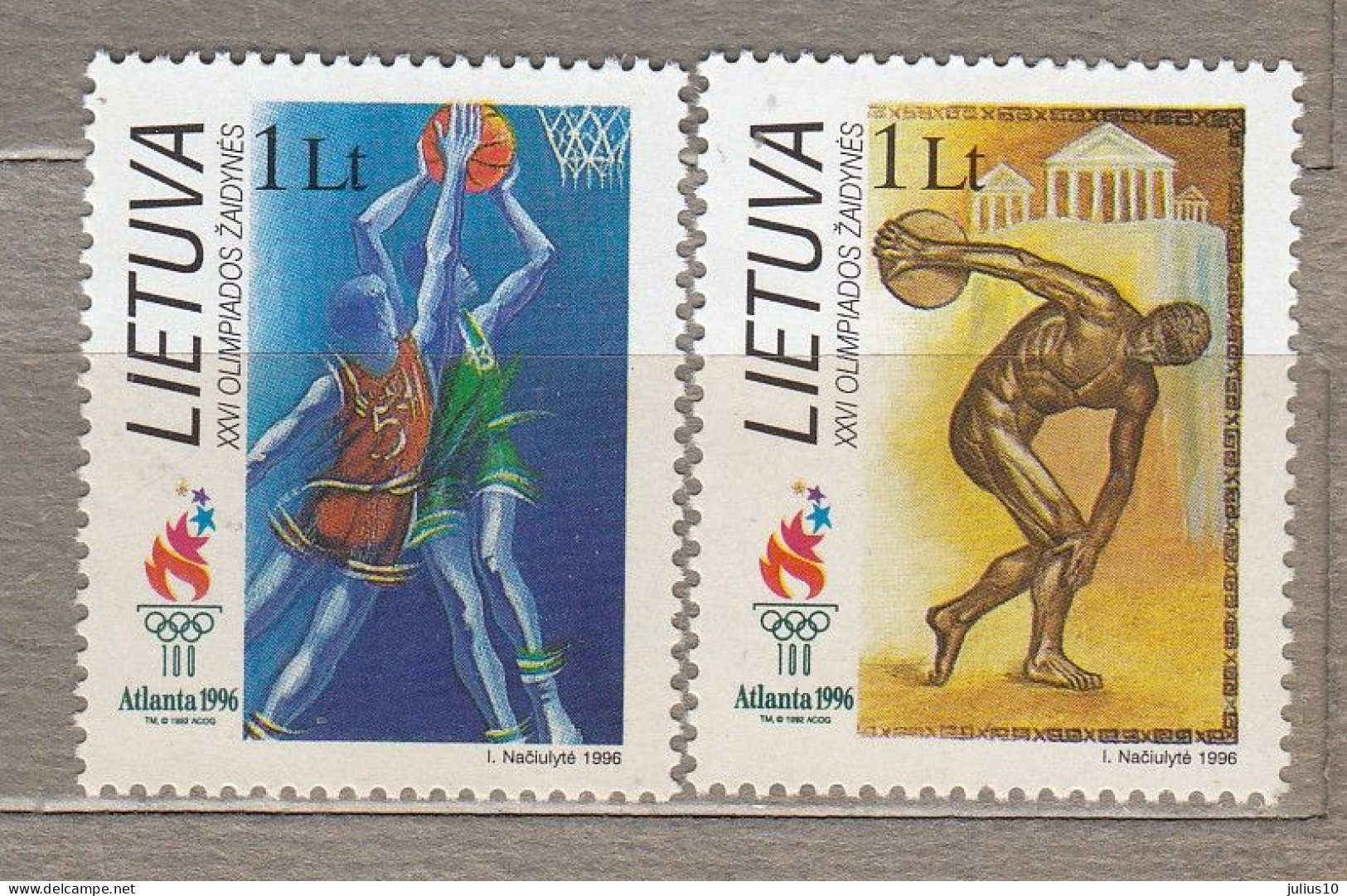 LITHUANIA 1996 Olympic Games Atlanta MNH(**) Mi 615-616 # Lt729 - Zomer 1996: Atlanta