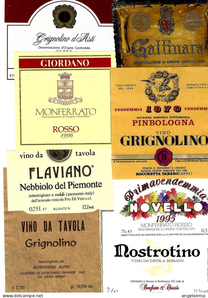 ITALIA ITALY - 15 Etichette Vino Rosso PIEMONTE Anni 1970-80-90 Vari Vini Piemontesi - Lotto 3 - Rode Wijn