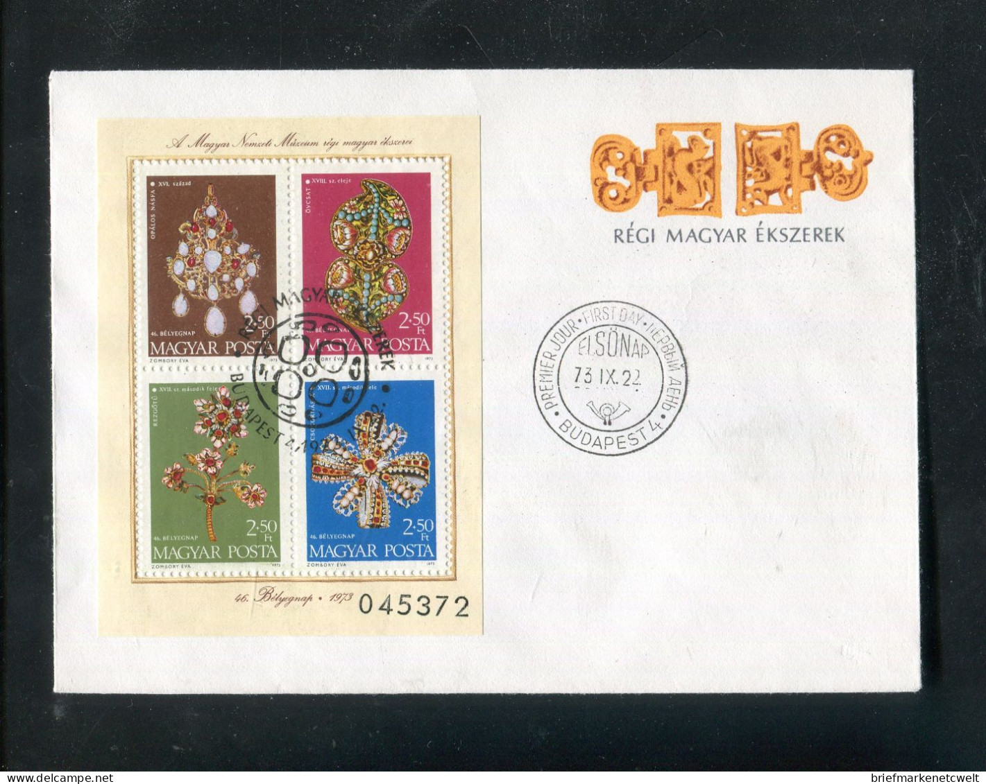 "UNGARN" 1973, Block 100 FDC (B0120) - FDC