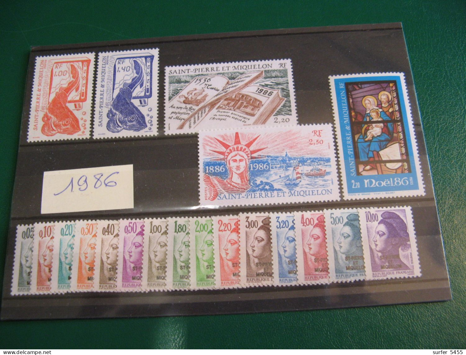 SAINT PIERRE ET MIQUELON ANNEE COMPLETE 1986 SANS CARNET NEUVE** LUXE FACIALE 9,07 EUROS - Unused Stamps