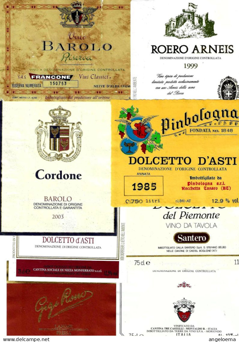 ITALIA ITALY - 15 Etichette Vino Rosso PIEMONTE Anni 1970-80-90 Vari Vini Piemontesi - Red Wines