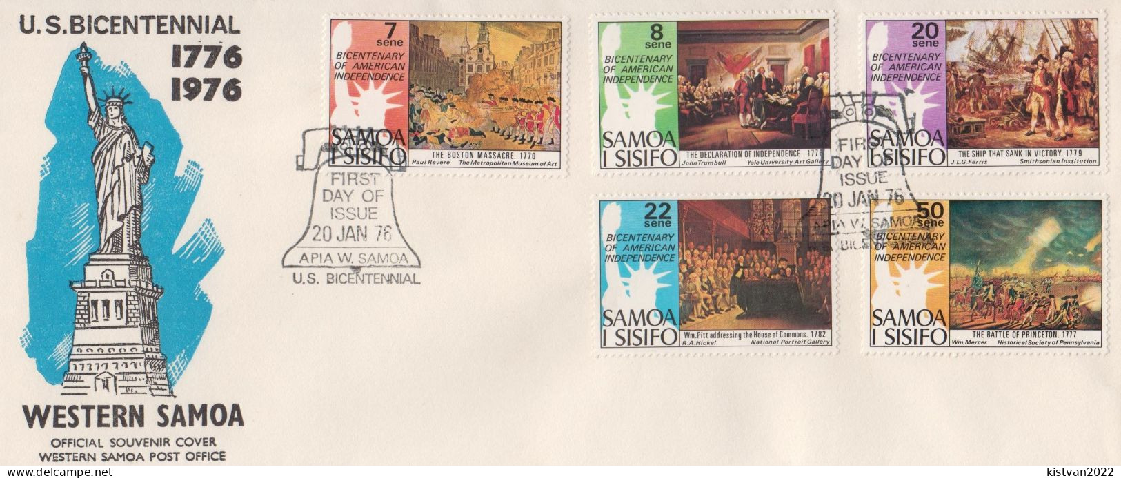 Samoa Set On FDC - Onafhankelijkheid USA