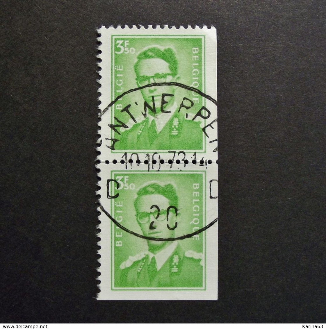 Belgie Belgique - 1970 - OPB/COB N° 1563g ( 2 Values ) - Koning Boudewijn Postzegelboekje - Obl. Antwerpen - Oblitérés