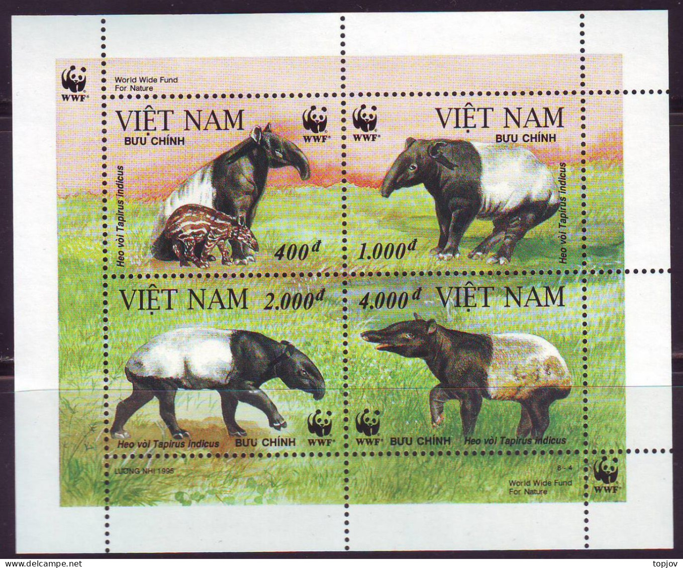 VIETNAM - WWF  TAPIRUS - **MNH - 1995 - Unused Stamps