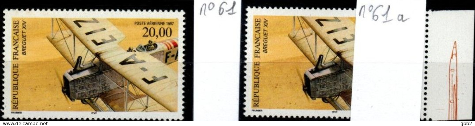 FRANCE - Poste Aérienne N° 61 + 61a Neuf LUXE**. SEULE PROPOSITION Sur DELCAMPE. - 1960-.... Postfris