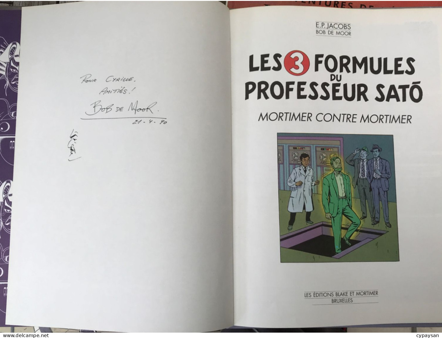 Blake Et Mortimer 12 Les 3 Formules Du Professeur Sato 2 RARE EO DEDICACE BE 01/1990 Jacobs Bob De Moor (BI2) - Dédicaces