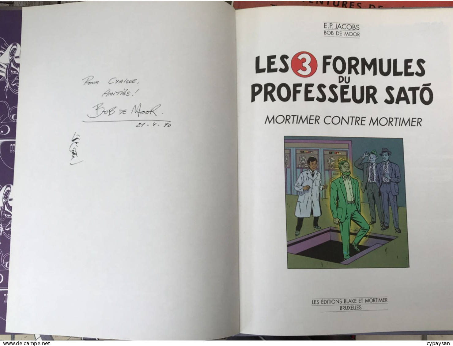 Blake Et Mortimer 12 Les 3 Formules Du Professeur Sato 2 RARE EO DEDICACE BE 01/1990 Jacobs Bob De Moor (BI2) - Autographs