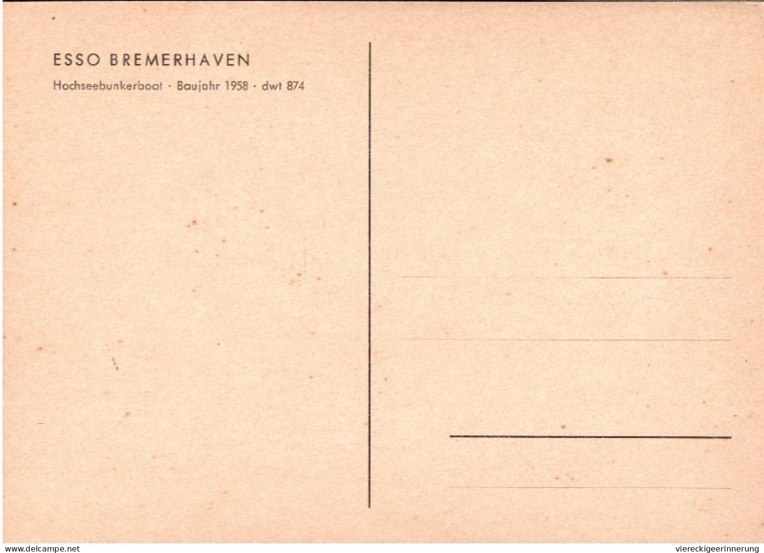 ! Ansichtskarte Schiff Esso Bremerhaven, Bunkerboot, Tanker - Pétroliers
