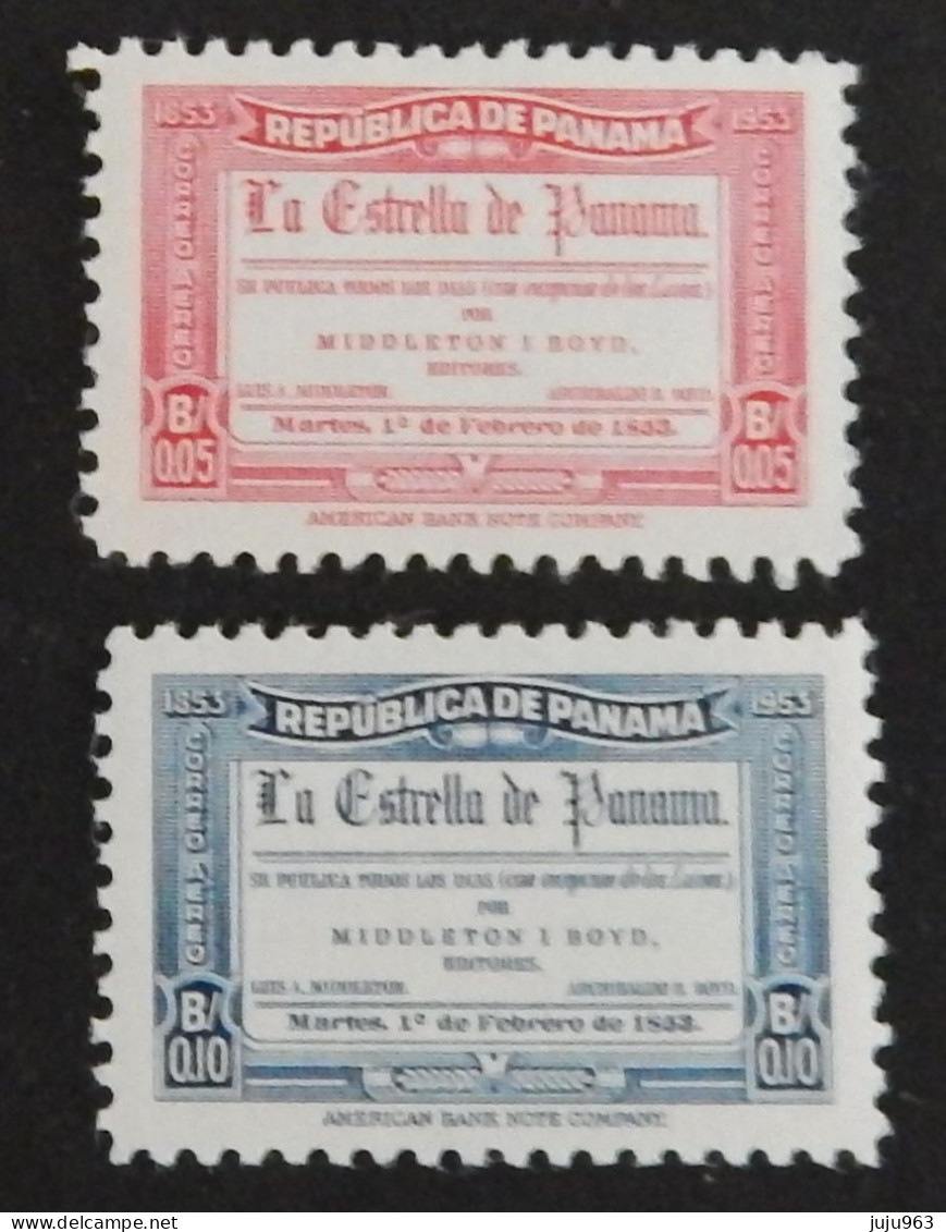 PANAMA YT PA 124/125 NEUFS**MNH "JOURNAL LA ESTRELLA" ANNÉE 1953 - Panama