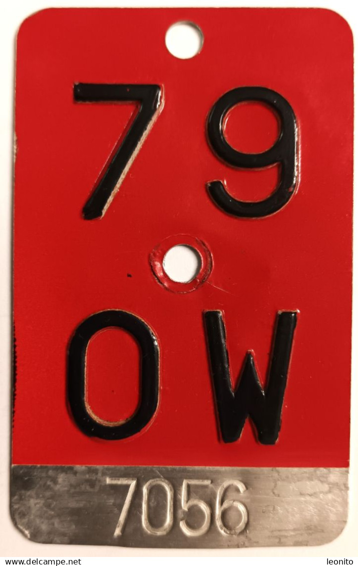 Velonummer Obwalden OW 79 - Number Plates