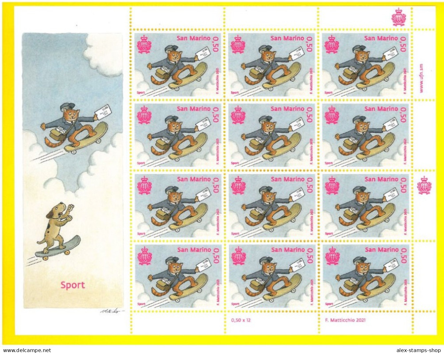 SAN MARINO 2021 Minifogli SPORT Postini Discipline Olimpiadi - NEW SHEET - Blocks & Sheetlets