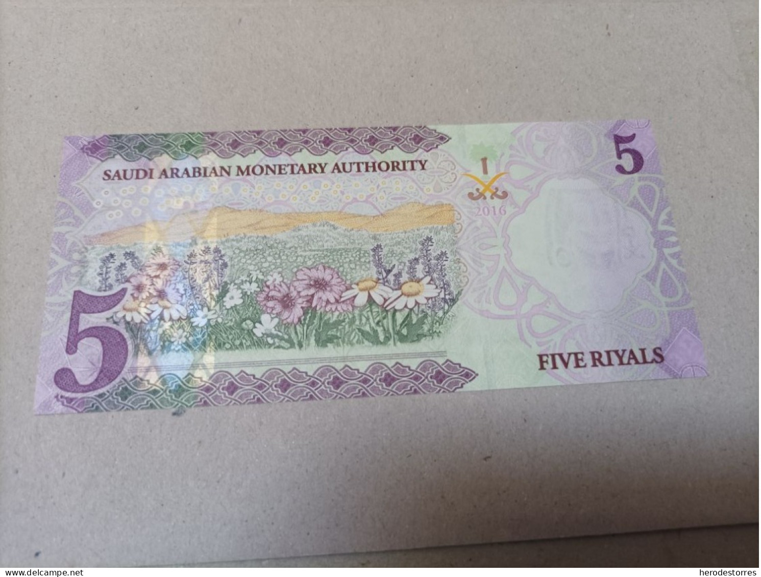 Billete Arabia Saudi, 5 Rials, Nº Bajisimo, Serie A007846174, Año 2016, UNC - Saudi Arabia