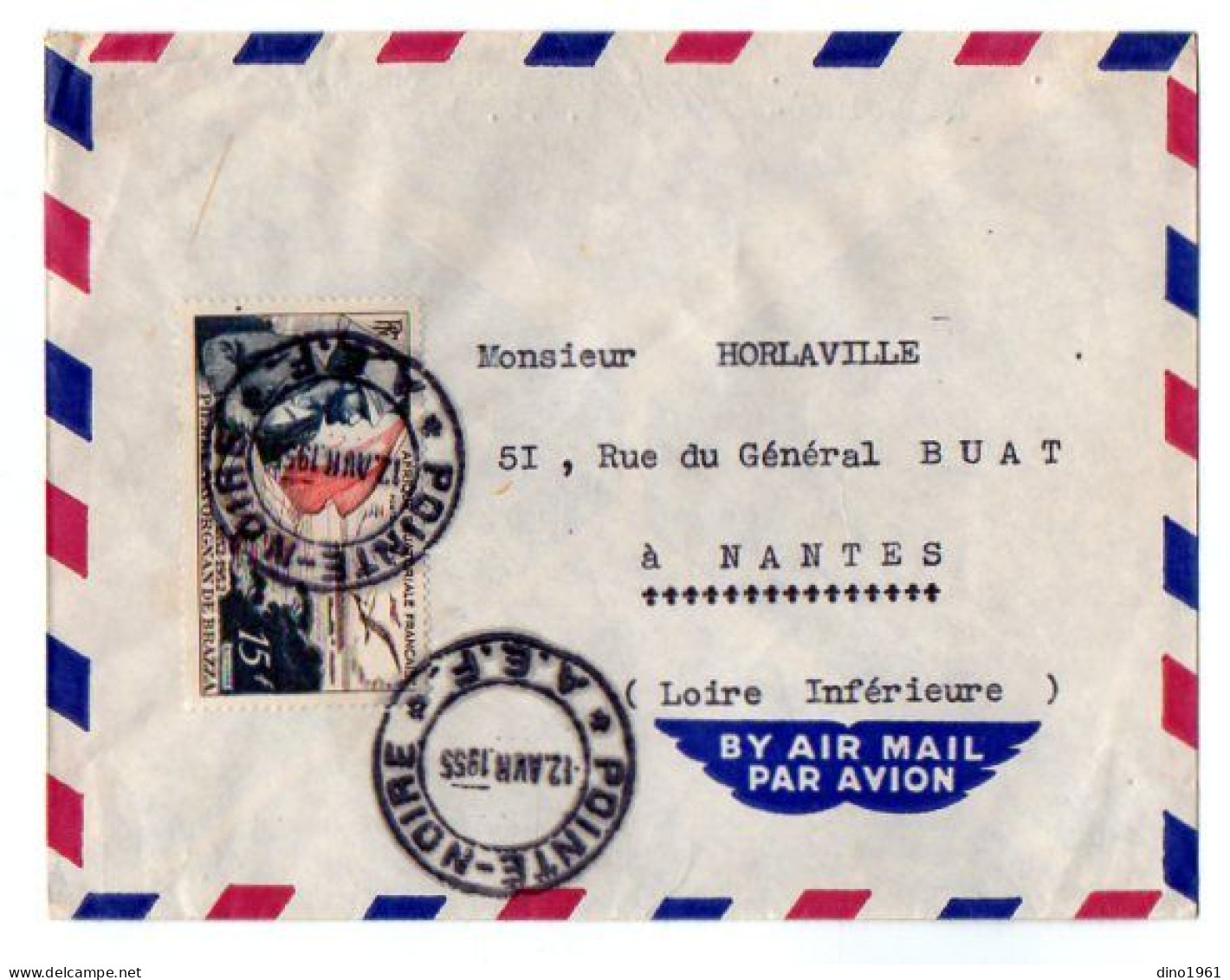 TB 4725 - 1955 - LSC - Lettre Par Avion De POINTE - NOIRE ( A.E.F. / CONGO ) Pour NANTES - Lettres & Documents