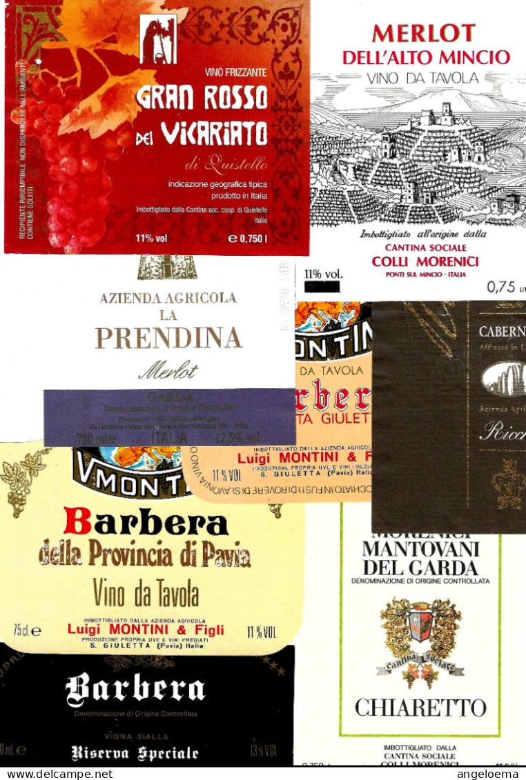 ITALIA ITALY - 15 Etichette Vino Rosso LOMBARDIA Anni 1970-80-90 Vari Vini Lombardi - Rotwein