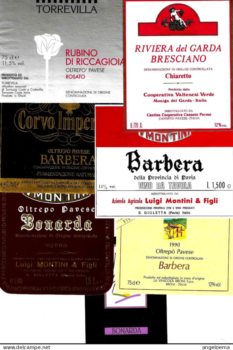 ITALIA ITALY - 15 Etichette Vino Rosso LOMBARDIA Anni 1970-80-90 Vari Vini Lombardi - Rouges