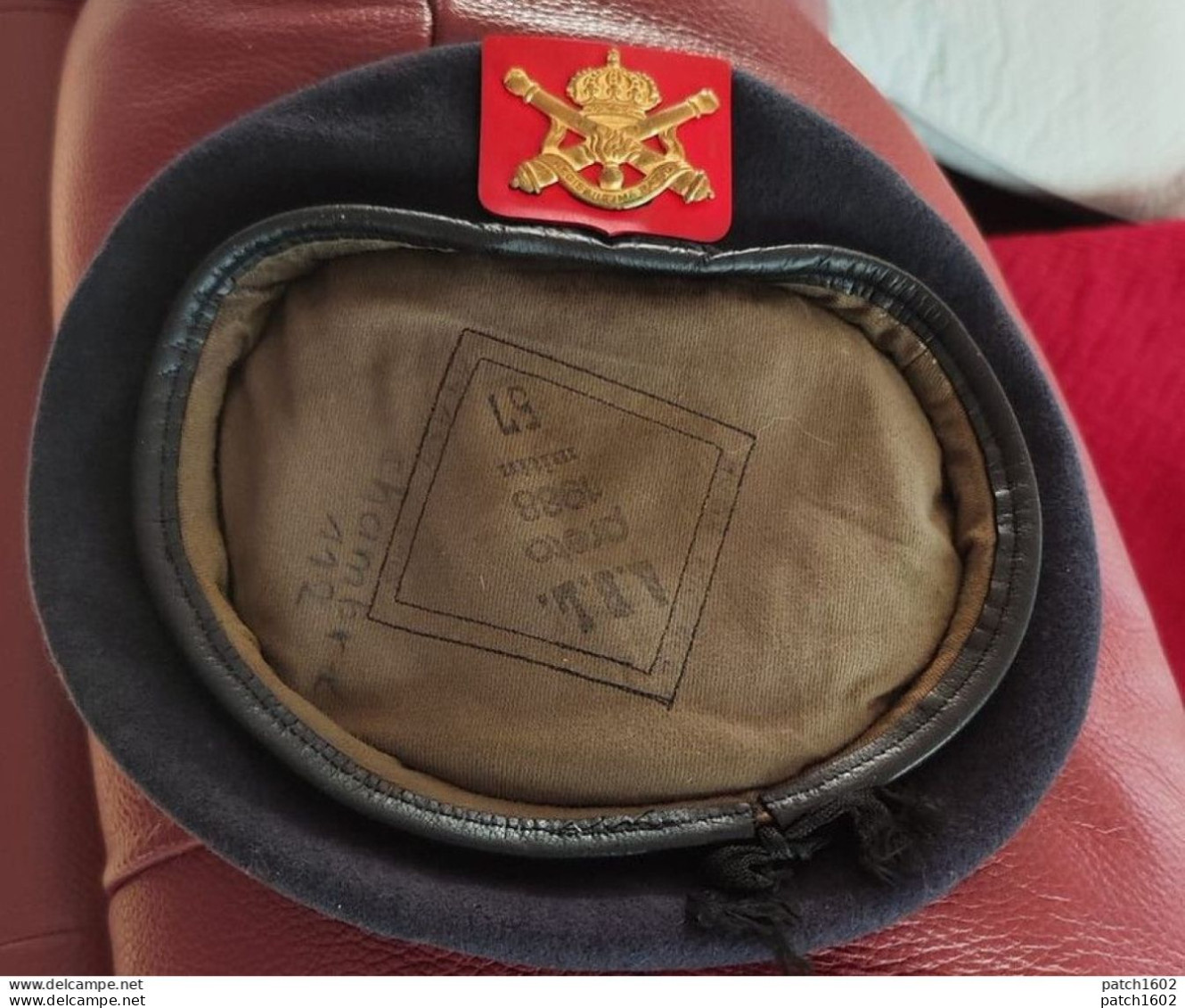 BÉRET Insigne Artillerie Militaire Belgique Regis Ultima Ratio (ABL 1988 TAILLE 57) - Helme & Hauben