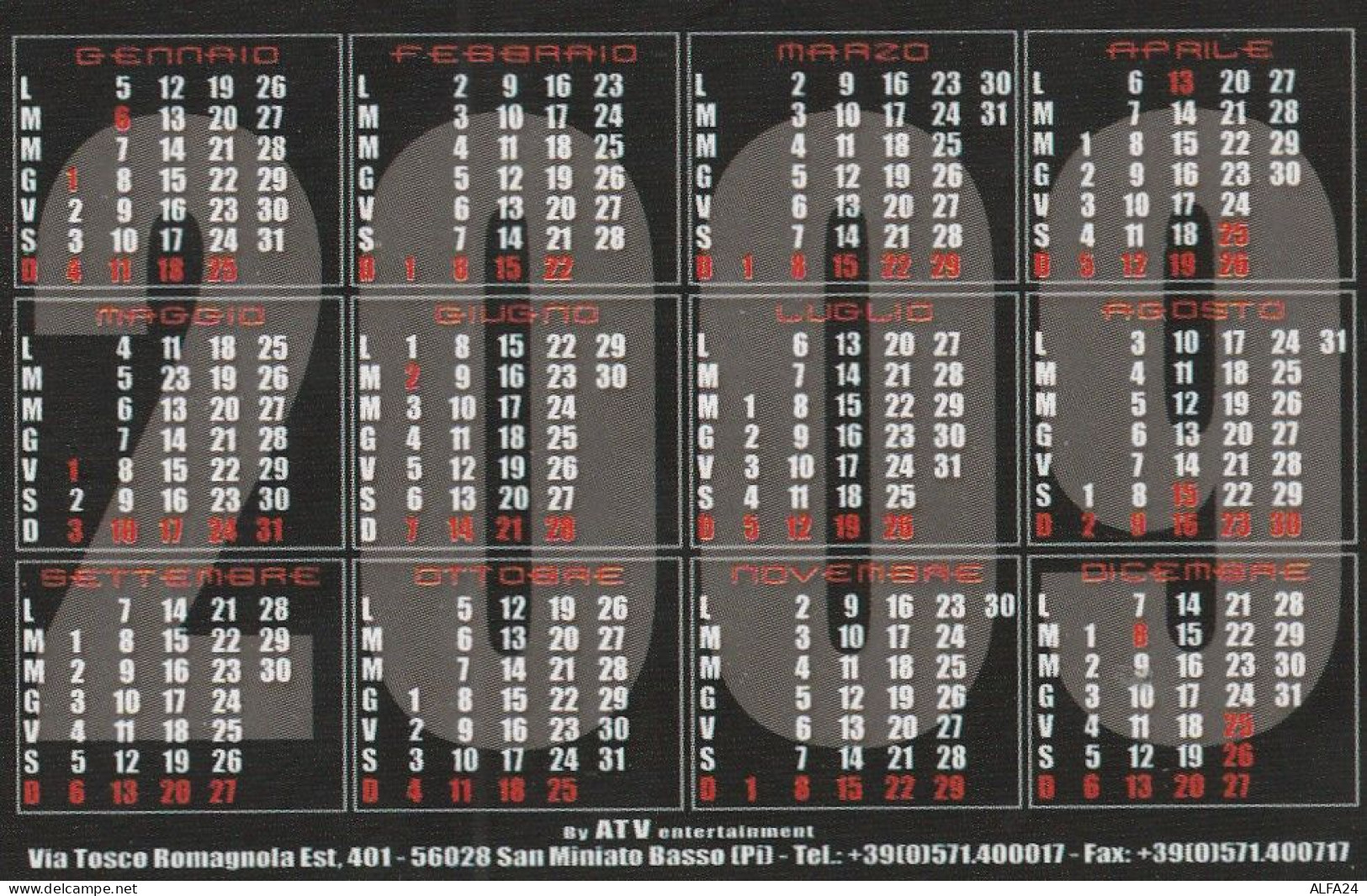 CALENDARIO 2009 FORMATO PICCOLO (MH492 - Formato Piccolo : 2001-...