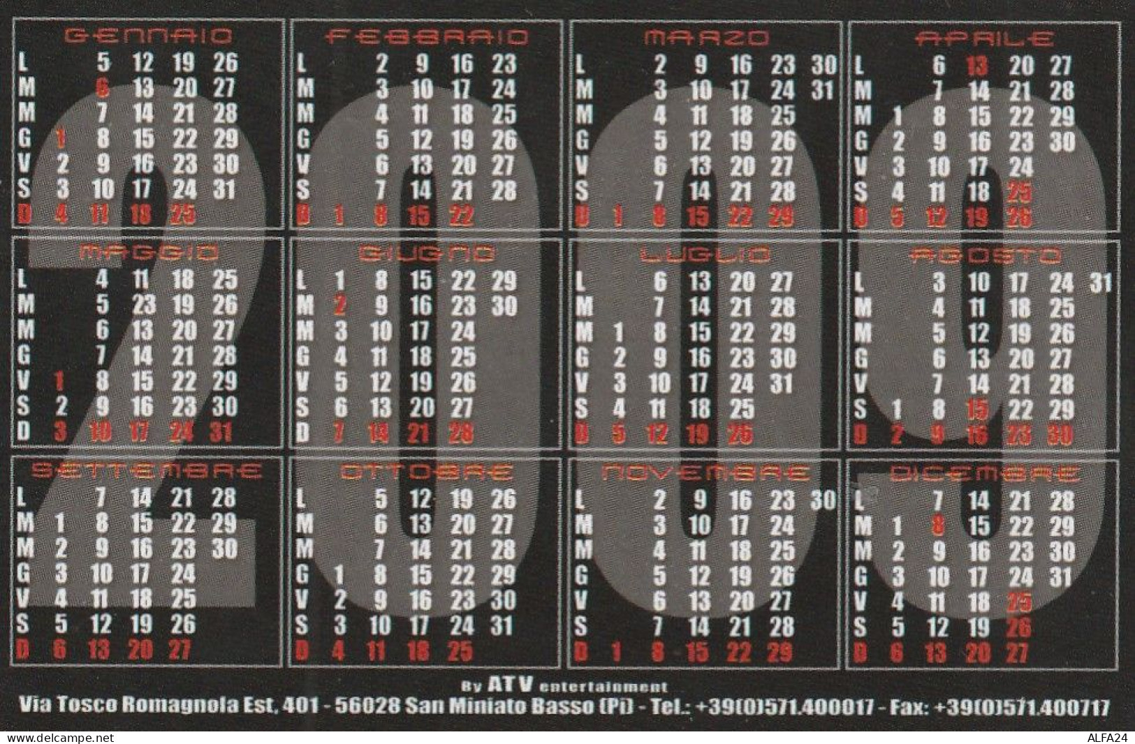 CALENDARIO 2009 FORMATO PICCOLO (MH495 - Formato Piccolo : 2001-...