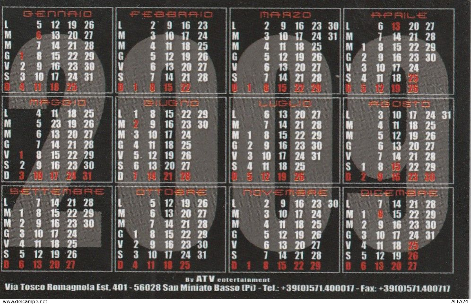 CALENDARIO 2009 FORMATO PICCOLO (MH497 - Formato Piccolo : 2001-...