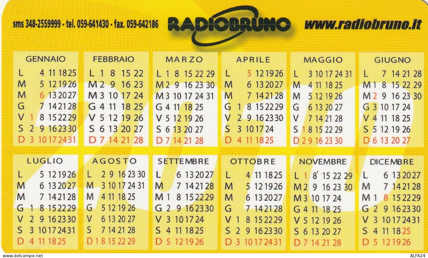 CALENDARIO 2010 FORMATO PICCOLO (MH463 - Petit Format : 2001-...