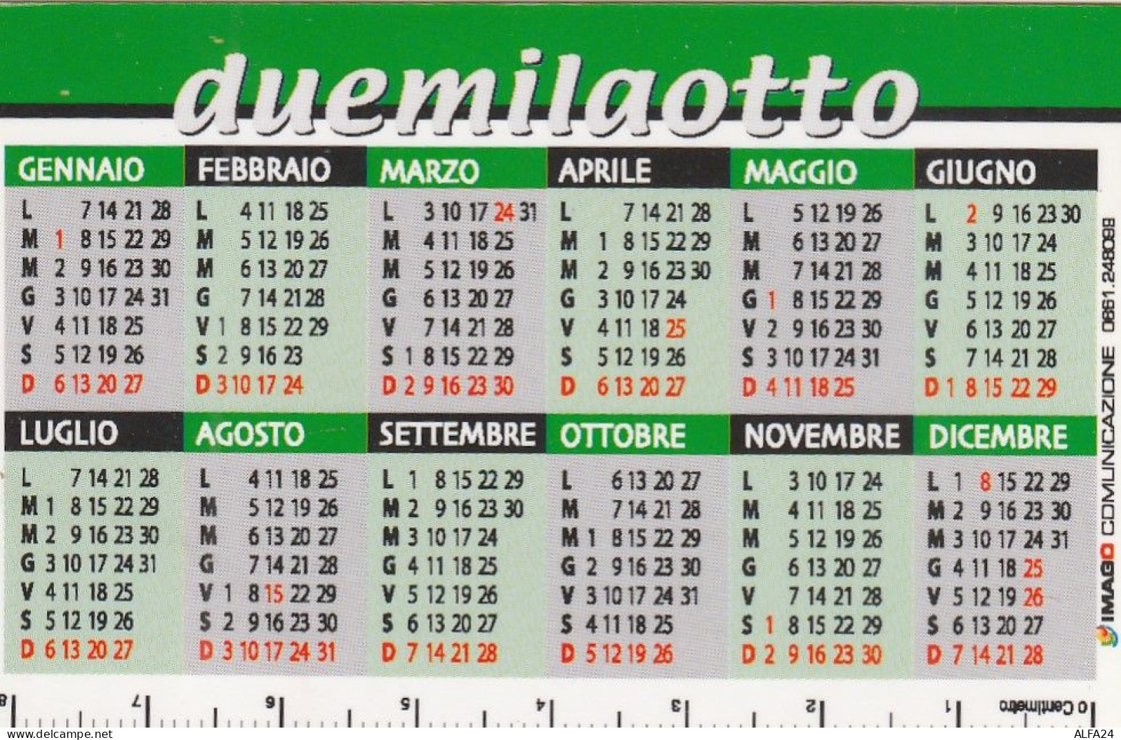 CALENDARIO 2008 FORMATO PICCOLO (MH409 - Petit Format : 2001-...