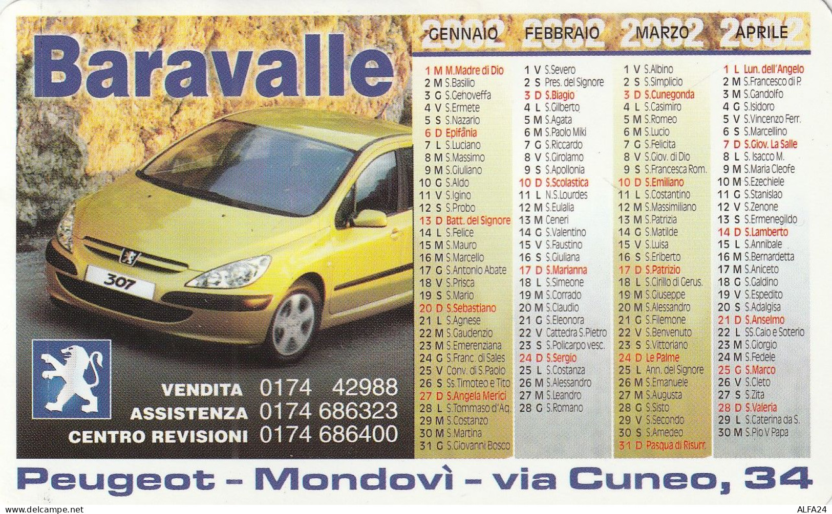 CALENDARIO 2002 FORMATO PICCOLO (MH410 - Tamaño Pequeño : 2001-...