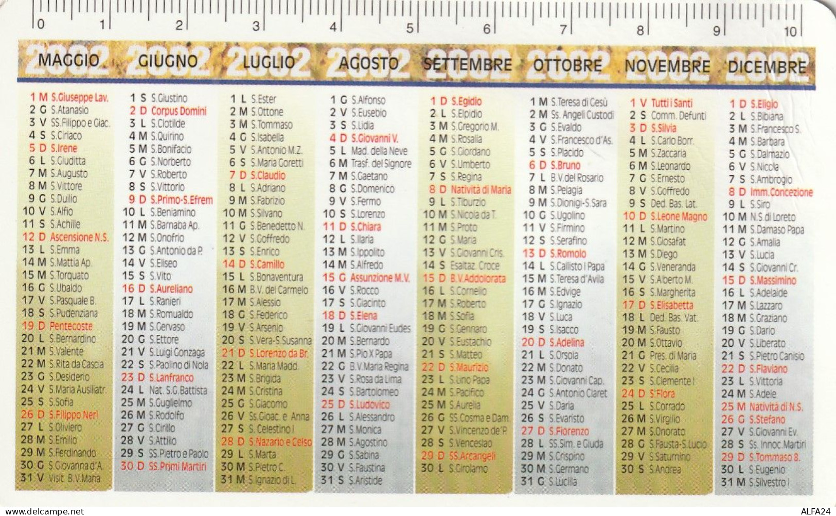 CALENDARIO 2002 FORMATO PICCOLO (MH410 - Petit Format : 2001-...