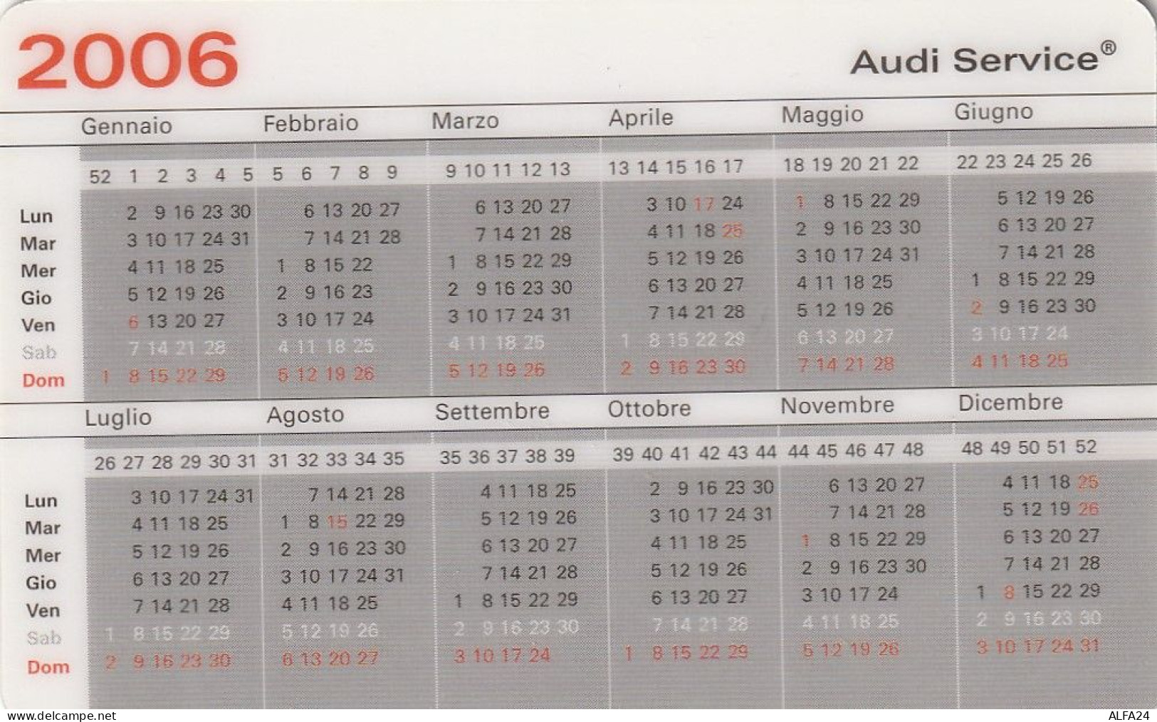 CALENDARIO 2006 FORMATO PICCOLO (MH411 - Petit Format : 2001-...