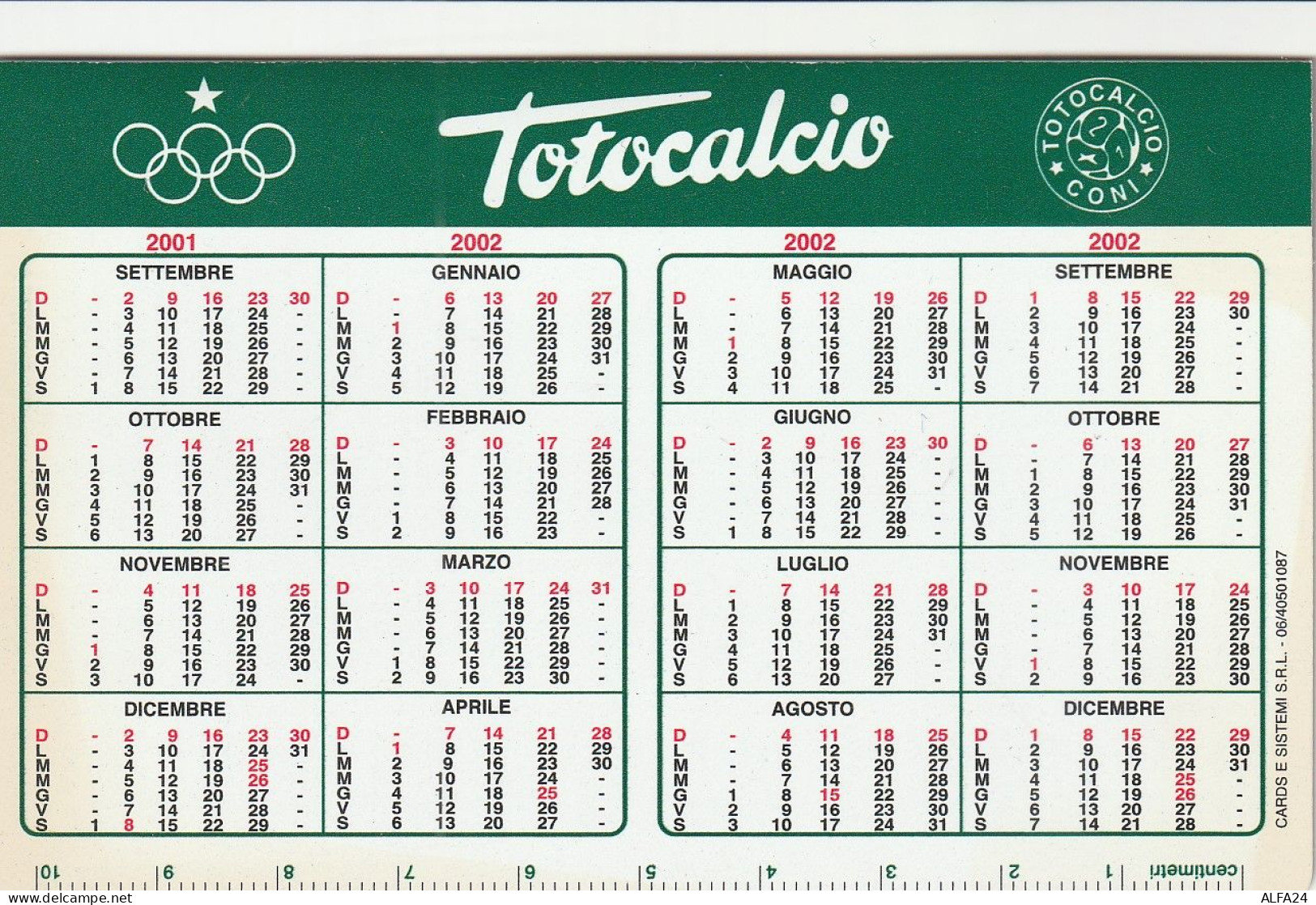 CALENDARIO 2002 FORMATO PICCOLO (MH408 - Tamaño Pequeño : 2001-...