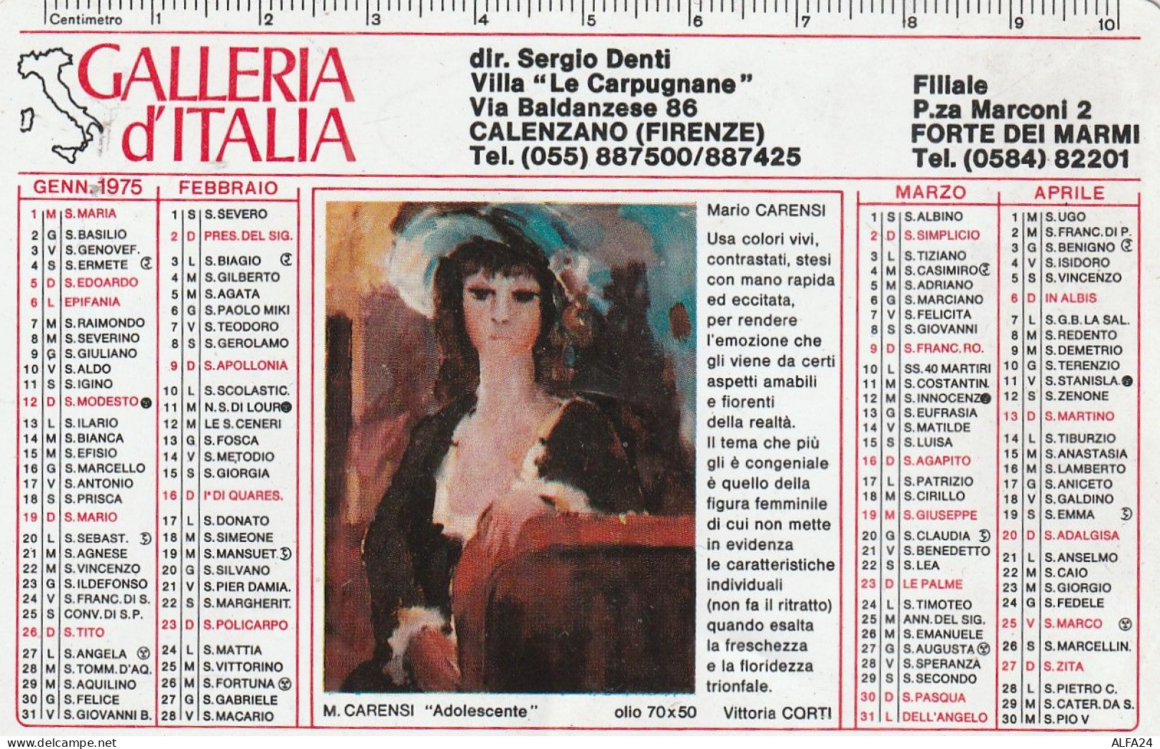 CALENDARIO 1975 Piccole Pieghe FORMATO PICCOLO (MH368 - Petit Format : 1971-80