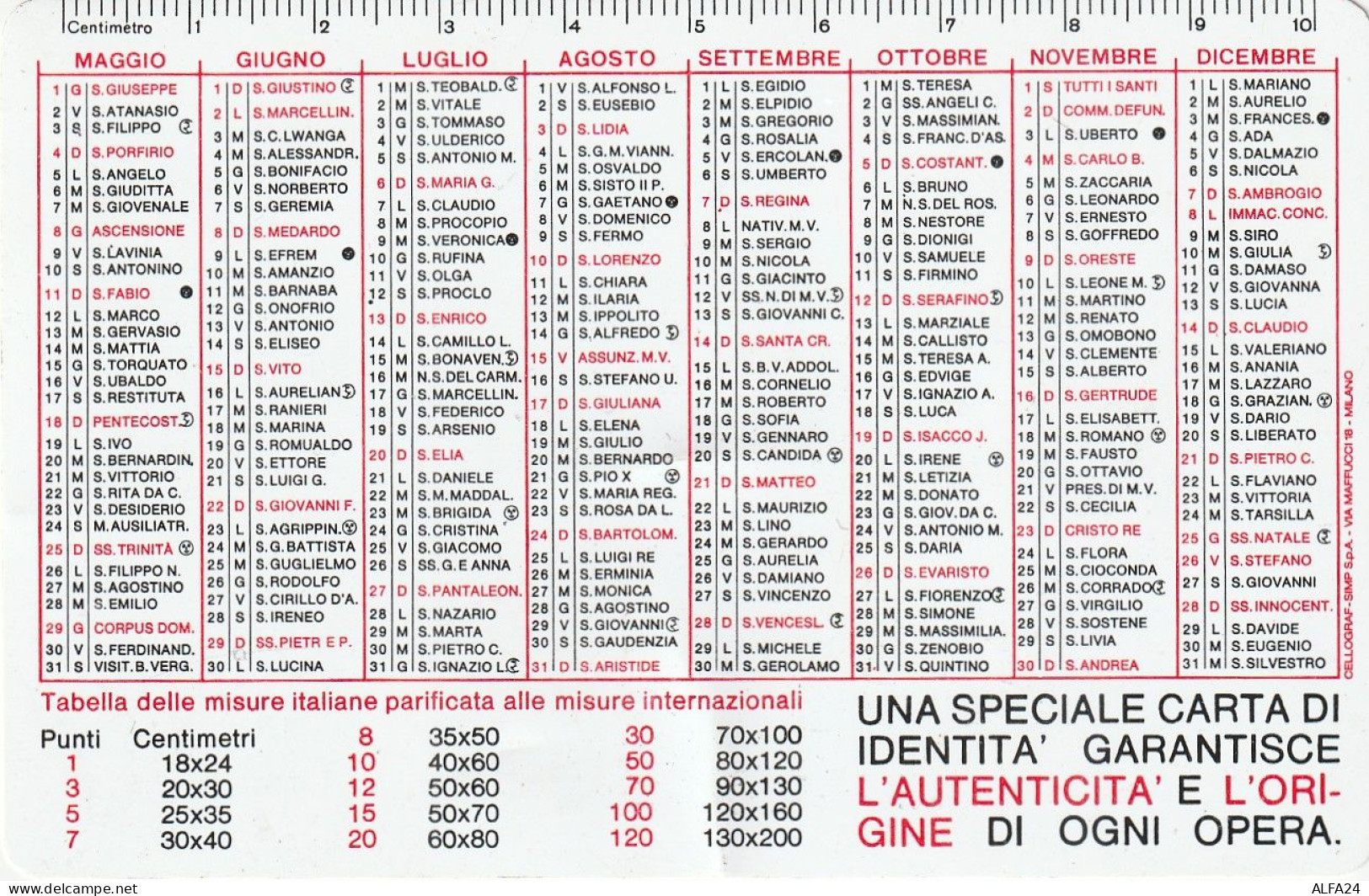 CALENDARIO 1975 Piccole Pieghe FORMATO PICCOLO (MH368 - Kleinformat : 1971-80