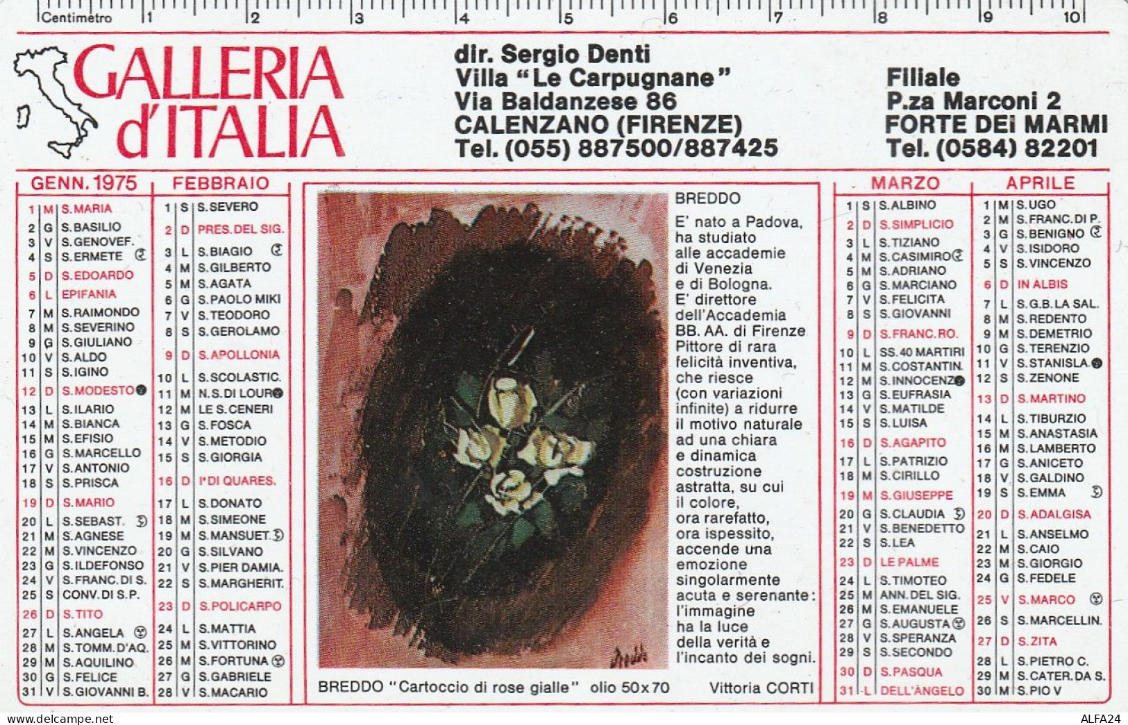 CALENDARIO 1975 FORMATO PICCOLO (MH367 - Small : 1971-80