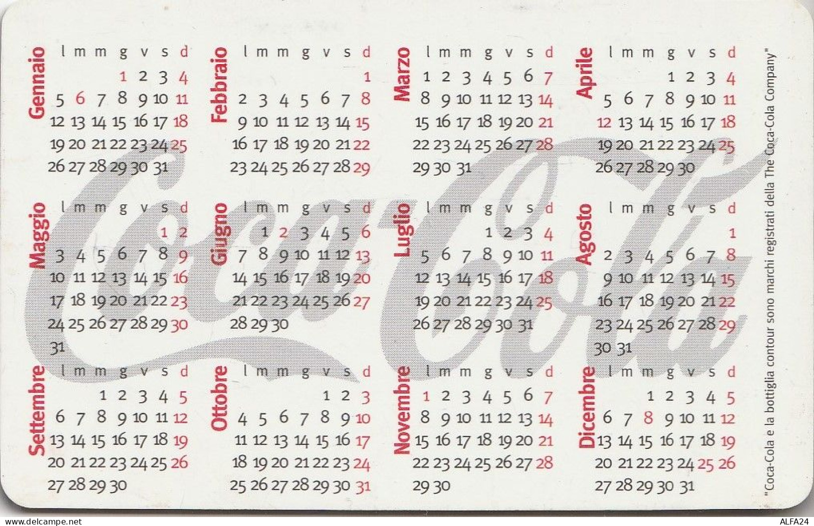 CALENDARIO 2004 FORMATO PICCOLO (MH349 - Tamaño Pequeño : 2001-...