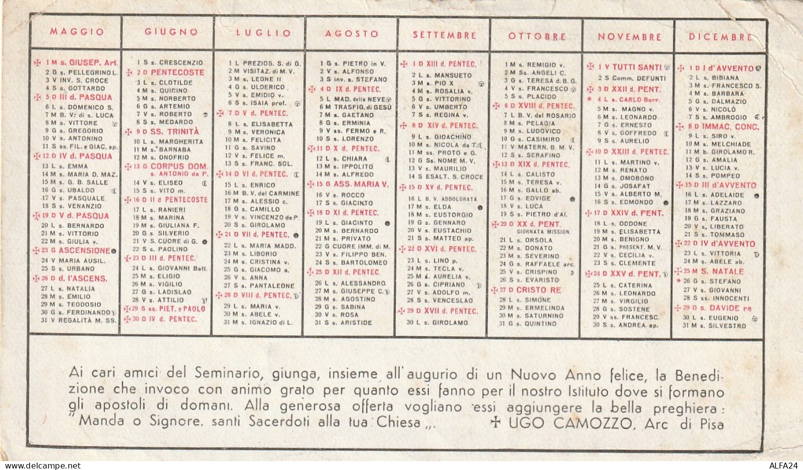 CALENDARIO 1963 FORMATO PICCOLO (MH351 - Kleinformat : 1961-70