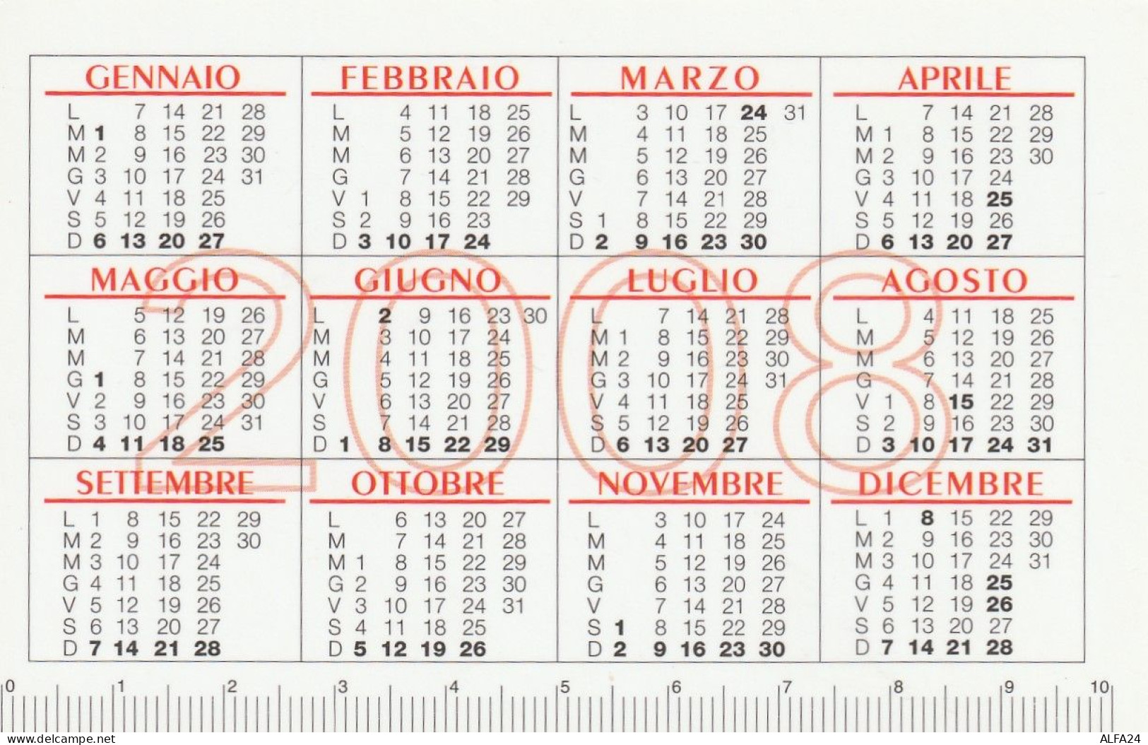 CALENDARIO 2008 FORMATO PICCOLO (MH327 - Tamaño Pequeño : 2001-...