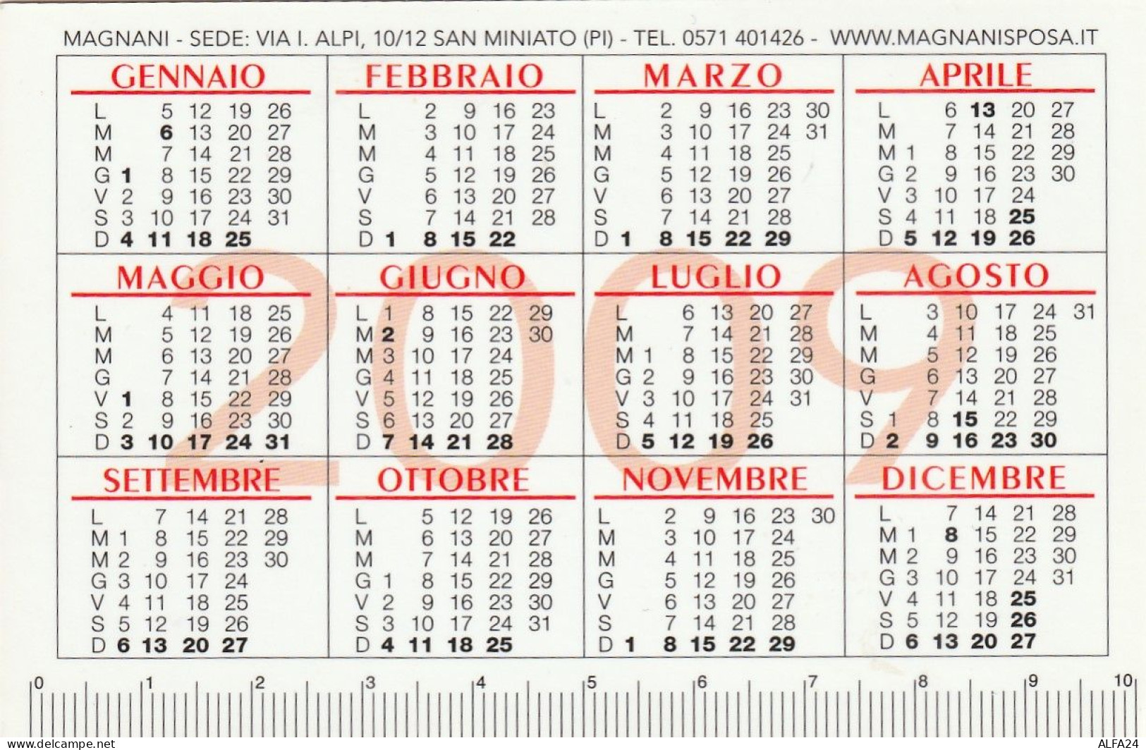 CALENDARIO 2009 FORMATO PICCOLO (MH330 - Tamaño Pequeño : 2001-...