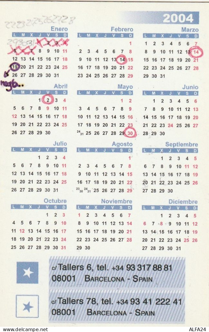 CALENDARIO 2004 FORMATO PICCOLO (MH316 - Tamaño Pequeño : 2001-...