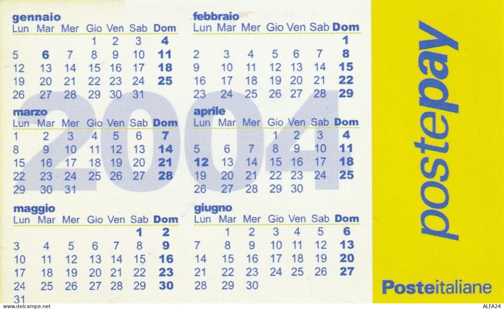 CALENDARIO 2004 FORMATO PICCOLO (MH311 - Tamaño Pequeño : 2001-...