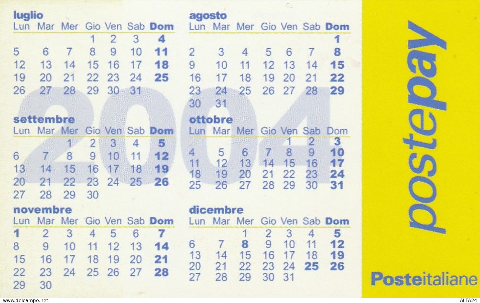 CALENDARIO 2004 FORMATO PICCOLO (MH311 - Tamaño Pequeño : 2001-...