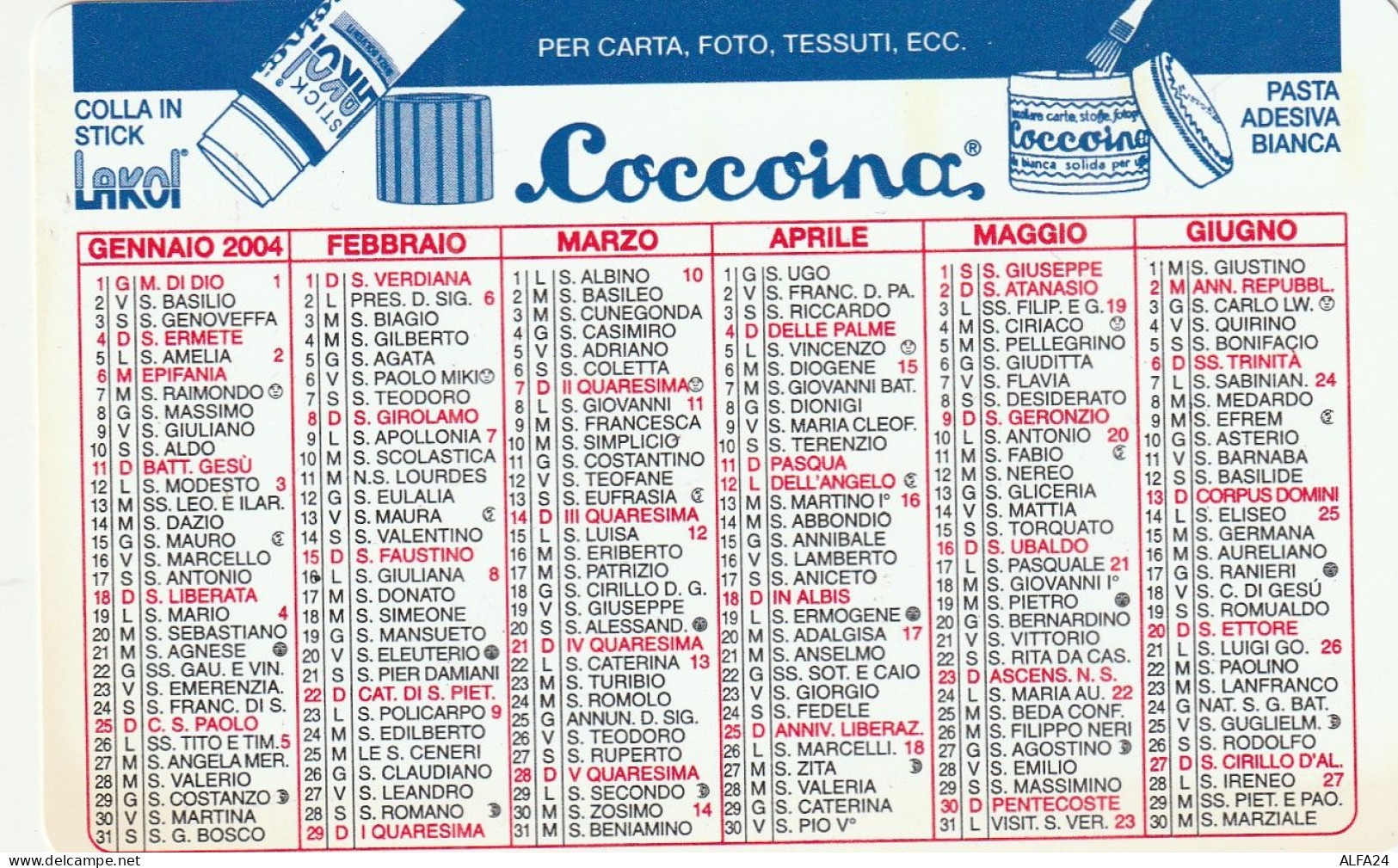 CALENDARIO 2004 FORMATO PICCOLO (MH317 - Tamaño Pequeño : 2001-...