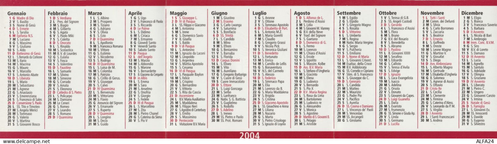 CALENDARIO 2004 FORMATO PICCOLO (MH298 - Petit Format : 2001-...