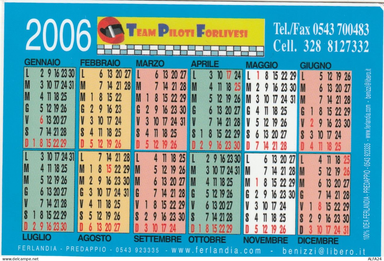 CALENDARIO 2006 FORMATO PICCOLO (MH285 - Tamaño Pequeño : 2001-...