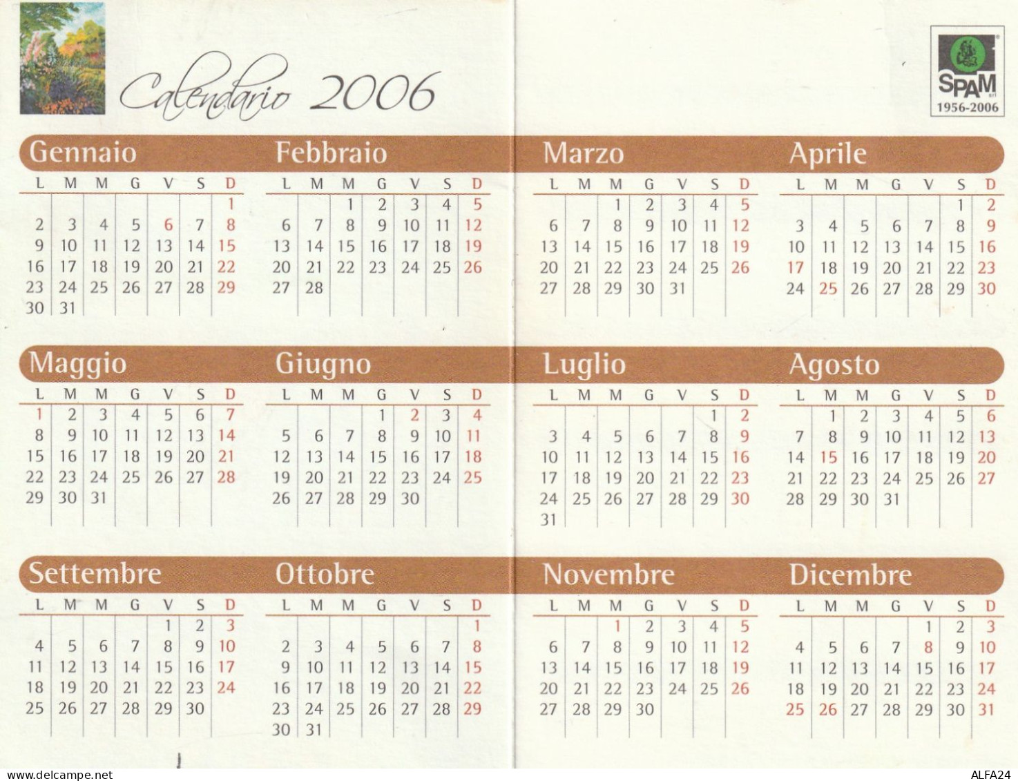 CALENDARIO 2006 FORMATO PICCOLO (MH244 - Formato Piccolo : 2001-...