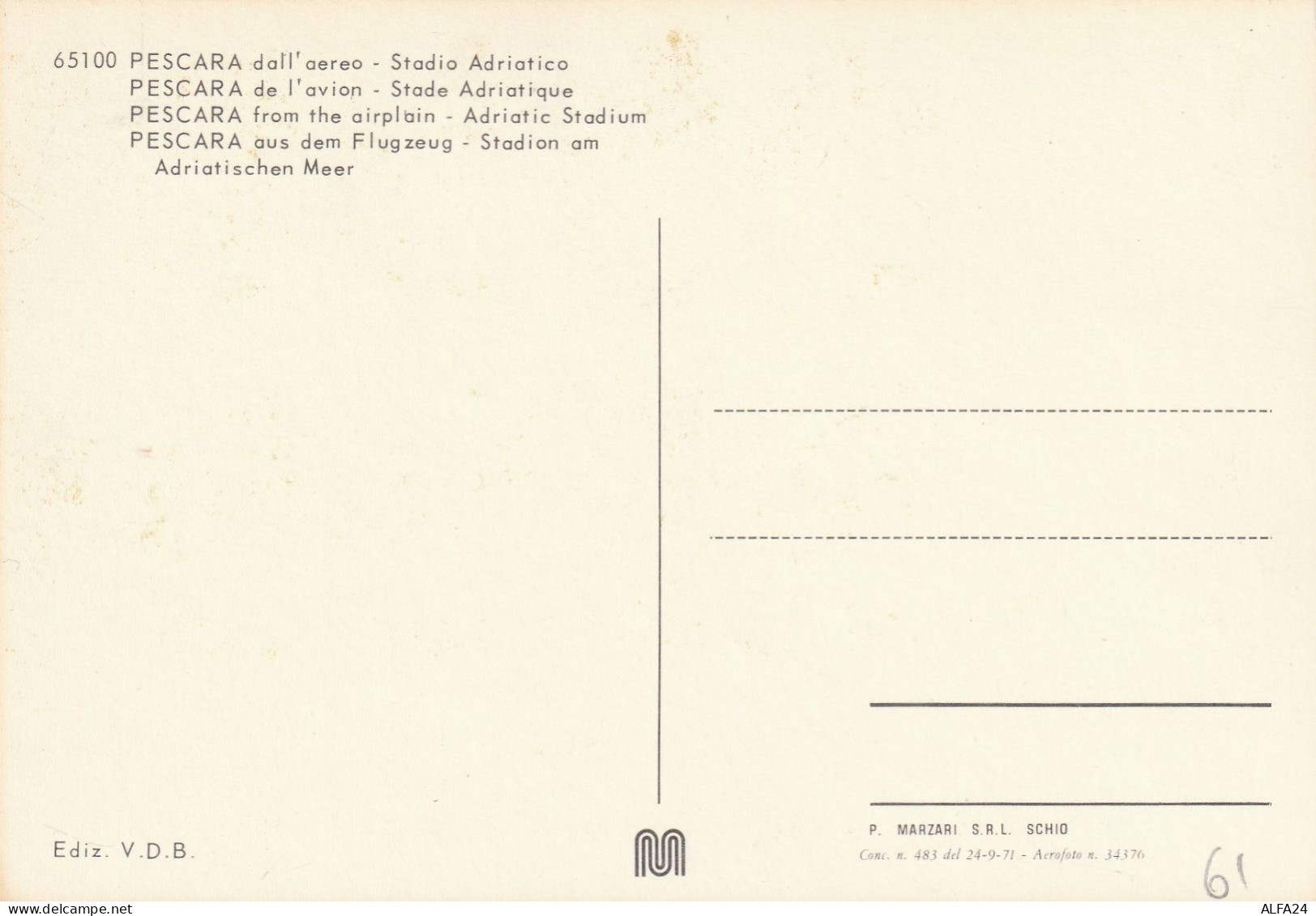 CARTOLINA PESCARA STADIO (MH61 - Stades