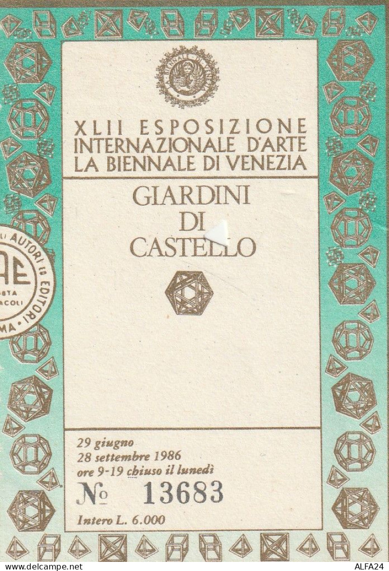 ESPOSIZIONE INTERNAZIONALE D'ARTE 1986 (MH764 - Eintrittskarten