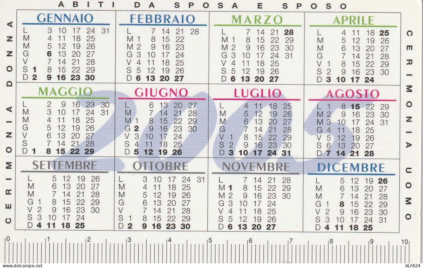 CALENDARIO 2005 FORMATO PICCOLO (MH507 - Tamaño Pequeño : 2001-...