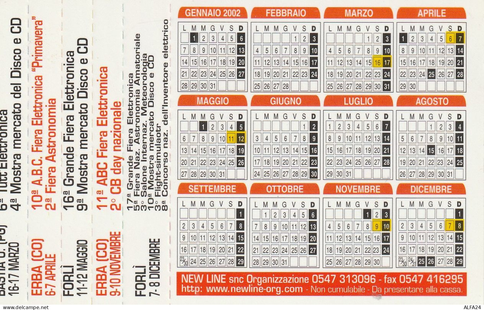 CALENDARIO 2002 FORMATO PICCOLO (MH504 - Small : 2001-...