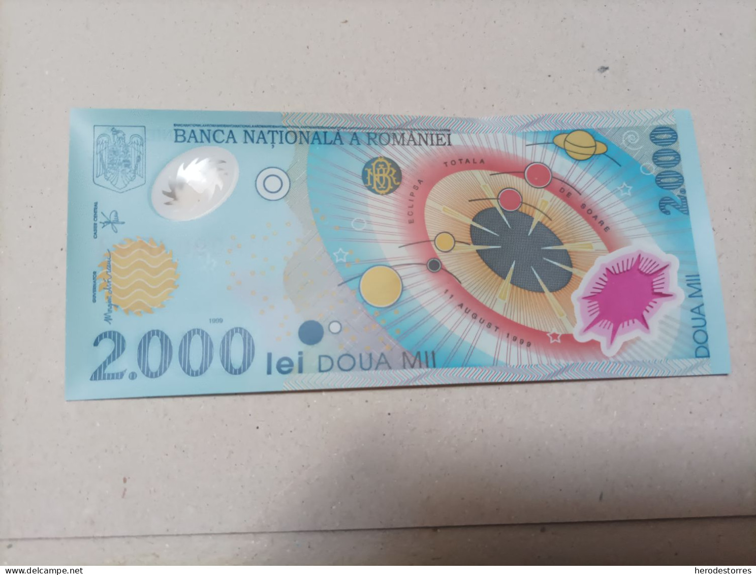 Billete Rumania, 2000 Lei, Nº Bajisismo, Letra A, Año 2000, UNC - Rumania