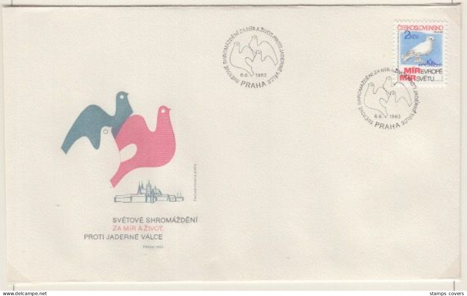 CESKOSLOVENSKO FDC MICHEL 2717/19 & 2720 Sovietarmee & Colombe - FDC